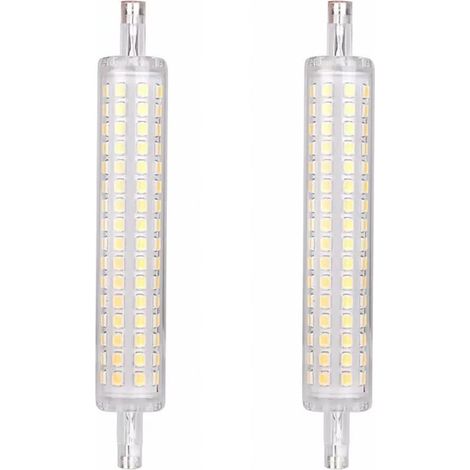 Ampoule LED R7S 118mm 10W, Double Extrémité Lampe Linéaire 220V, Ampoule LED R7s 118mm Non Dimmable, 1000LM Angle de Faisceau 360° R7S COB LED Ampoule Linéaire 118mm, 2pcs (1/5)