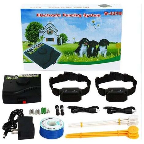 Collier pour chien Clôture électrique pour chiens, collier d'évacuation avec 2 colliers