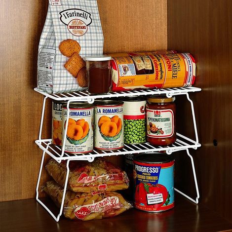 TrAdE Shop Traesio - Mensola Salvaspazio Sovrapponibile Organizer Cucina Armadio Mobili Smontabile - (1/3)