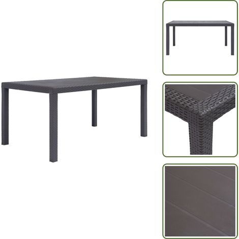 Gartentisch Braun 150x90x72 cm Kunststoff Rattan-Optik - Gartentisch - Rattan-Optik - Kunststoffe Möbel - Gartenmöbel - Esstisch (1/5)