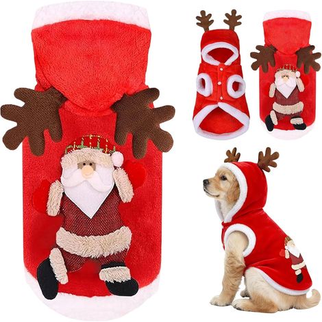 Costume di Natale per cani e gatti, costume natalizio per cani, vestiti natalizi per animali domestici, per cani e gatti di piccola e media taglia (XL) (1/5)