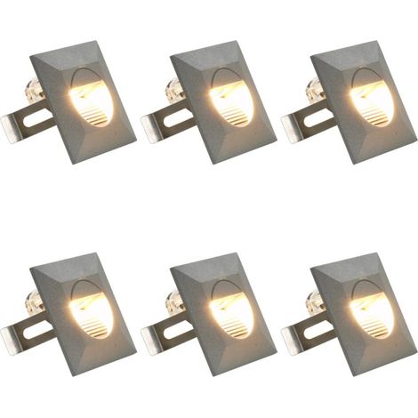 Appliques murales LED d'extérieur 6 pcs 2 W Argenté Carré vidaXL (1/5)