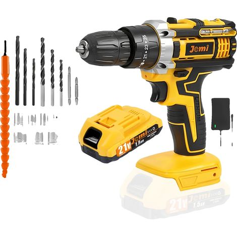 Taladro inalámbrico, 3 modos, 2 velocidades, 21 V, 1 batería, EU-A (1/2)