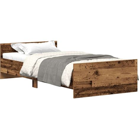 Maison Exclusive - Bettgestell ohne Matratze Altholz-Optik 75x190 (1/5)