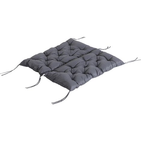 Cojín para banco de jardín 100 x 49 x 49 x 8 cm, poliéster gris oscuro con relleno de espuma (1/5)