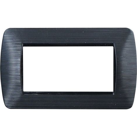 ETTROIT LN85414 4P-Abdeckplatte Space Series, satinschwarze Farbe, kompatibel mit Bticino Living Light LN85414