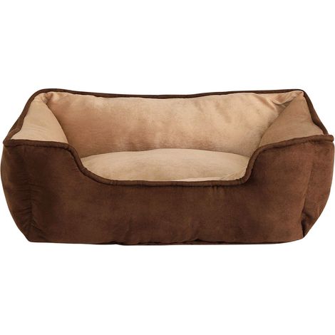 lionto Letto Cani 2 in 1 Cuscino Cani Cestino Cani, (S) 60x50 cm Marrone/Beige (1/5)
