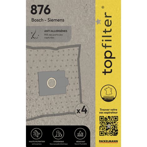 Lot de 4 sacs aspirateur Bosch Siemens TopFilter Premium (1/5)