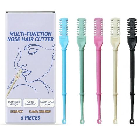 Tondeuse À Poils De Nez, Tondeuses Manuelles Pour Poils De Nez, Élimination Des Poils Du Nez, Épilateur Manuel Portable, Rotatif À 360°, Pour Hommes Et Femmes 5 Pièces (1/5)