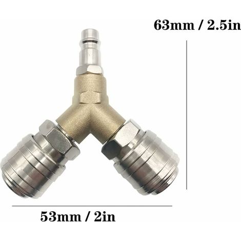 Distributeur d'air Comprimé, Raccord dair Comprimé 1/4 Connecteur d'air Comprimé 3 voies à dégagement rapide avec distributeur Y à filetage mâle MNS (1/4)