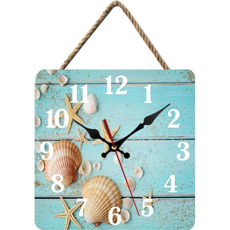 Horloge Murale Bois - 10 Pouces - Mouvement Silencieux Sans Tic-Tac - Fonctionne Sur Pile - Style Rétro Rustique - Pour Salon Cuisine Bureau Chambre (1/5)