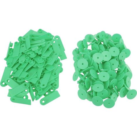 100 pieces labels ears vierges for animals chevre mouton cochon livestock TPU for animals of farm without lettres, green (1/5)