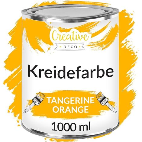 Creative Deco Kreidefarbe Mandarine 1L Matt und Abwaschbar für Holzmöbel