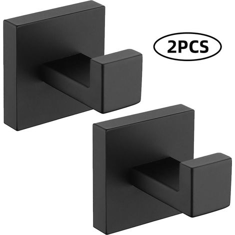 selbstklebende Wandhaken aus Edelstahl 304 für Küchenhandtücher, selbstklebend, kein Bohren erforderlich, quadratische Handtuchhaken für Garderobe und Badezimmer (1/5)