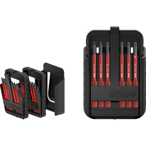Wiha Bit Set slimBit electric TORX®, TORX PLUS® 12-tlg. I inkl. slimBit-Boxen und Gürtelhalter I flexibel, kompakt, mobil I VDE geprüft (43161) (1/2)