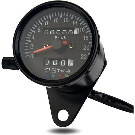 Compteur de vitesse/odomètre mécanique modifié pour moto rétro Cafe Racer, indicateur LED, 220 km/h (1/5)