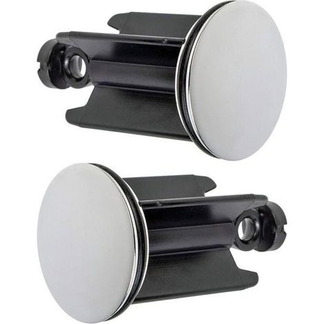 Tappo universale per lavabo in due pezzi, realizzato in ottone cromato, con anello di tenuta in gomma, regolabile in altezza, tappo di scarico per vasca da bagno in acciaio inox. (1/4)