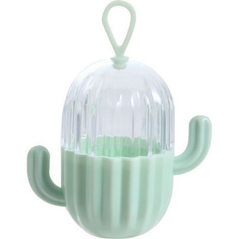 Juego de 3 organizadores de belleza con forma de cactus: organizador de joyas, esponjas de maquillaje y organizador de pendientes, collares y aretes (verde). (1/5)