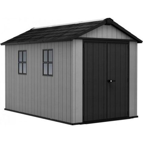Keter 273220 Newton Plus Casetta da Giardino in Resina EVOTECH+ 350x230x246 cm Doppia Porta Pavimento 6,5 m² colore Grigio (1/5)