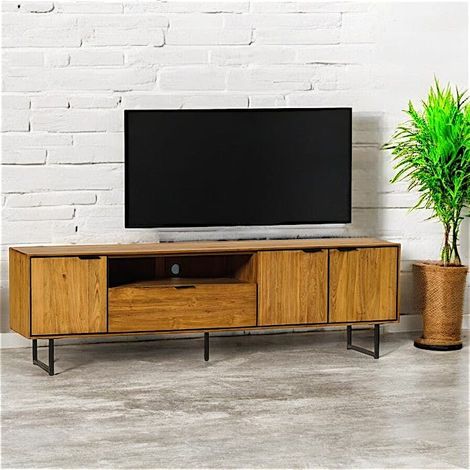 Banc tv en bois de teck recyclé DEPOK (1/2)