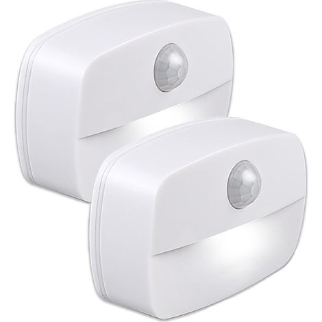 Veilleuse à LED à détecteur de mouvement pour usage intérieur, lampe murale autocollante pour couloir, escaliers, salle de bain, dressing, chambre à coucher, batterie non incluse (1/5)