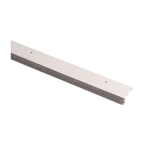 Plinthe de bas de porte ADS-B / PDS-B à brosse souple en PVC blanc, longueur 1 mètre