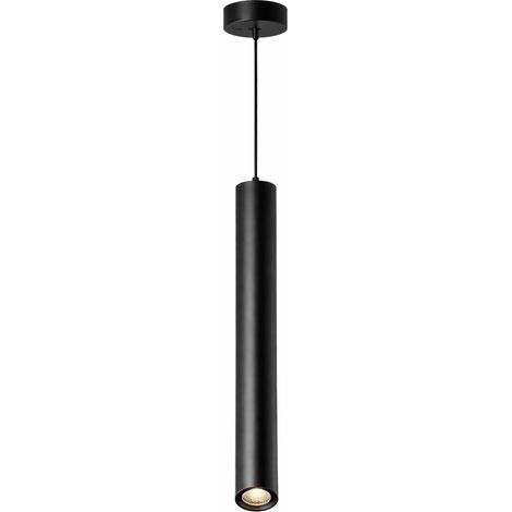 Lampada a Sospensione LED Cilindrica 3W 300lm CCT Switch Luce calda, fredda, naturale, Lampadario Tubo Nero in Alluminio con Fascio 30°, Lampada Spot per Isola Cucina Tavolo Bancone