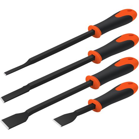 Ensemble de 4 grattoirs en acier inoxydable, outil de nettoyage à lame tranchante pour éliminer les résidus de colle, de mastic et de graisse (1/5)