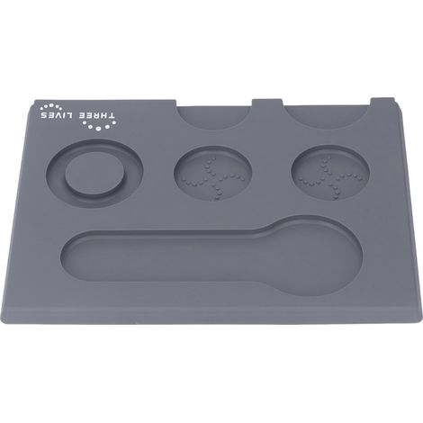 Tragbare Kaffeematte mit PVC-Beschichtung und rutschfester Unterseite, für Bars, Cafés und den Heimgebrauch, grau. (1/5)
