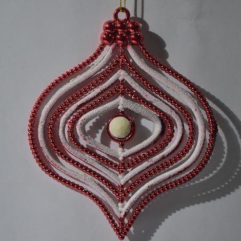Palline in rosso e bianco da addobbi per albero di natale decorazioni natalizie (1/4)