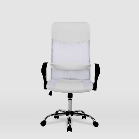 Silla de Oficina Ergonómica Santander en Giratoria Asiento Acolchado Altura Regulable Blanco LA SILLA ESPAÑOLA (1/5)