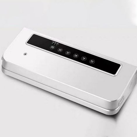 Machine de mise sous vide avec kit de démarrage, scelleuse alimentaire avec modes humide et sec, vide externe pour bocaux et contenants, coupe intégrée design compact pour cuisine domestique (blanc) (1/5)
