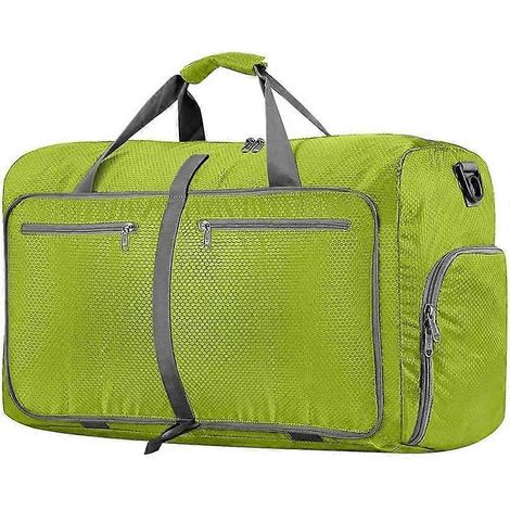 Faltbare 40-Liter-Reisetasche, wasserdicht, grün, ideal für Camping, Wandern und Reisen.