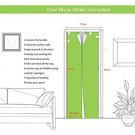 Sticker Porte Fleurs et rue Papier Peint pour Porte Stickers Trompe Loeil Papier Peint 3d Trompe L'oeil Poster de Porte L77 x H200cm (1/4)