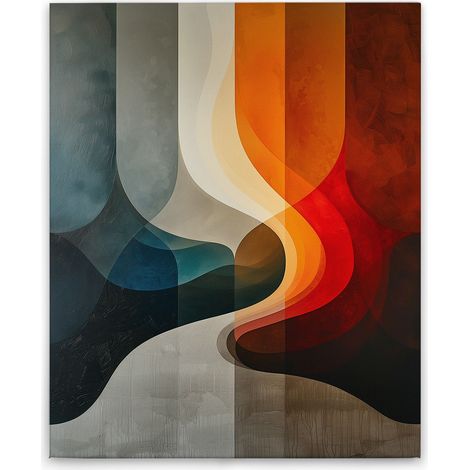 Leinwandbild Abstrakte Formen Bunt M1-No.52121 - Kunstdruck auf Leinwand in Bunt Grau - Wandbild 40 x 50 cm (1/5)