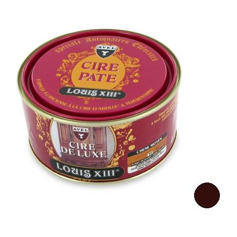 Cire pâte de luxe acajou 500 ml – Brillant incomparable avec cire d'abeille 25% – Pour bois dur et teck – Finition haut de gamme – Avel