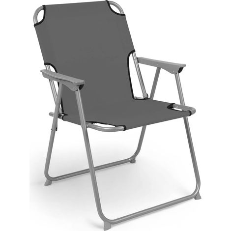 Klassischer Piccolo Klappstuhl - grau - Campingstuhl Angelstuhl Faltstuhl klappbar