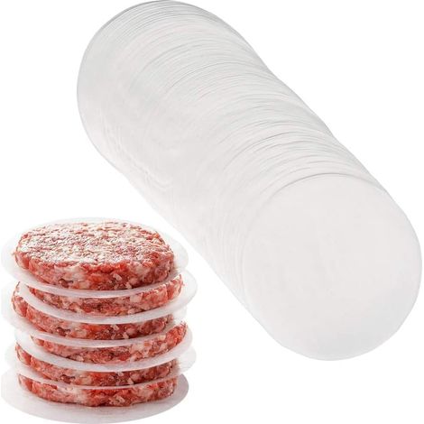 Papier à hamburger 11 cm, 200 feuilles. Feuilles de papier sulfurisé antiadhésives prédécoupées rondes. (1/5)