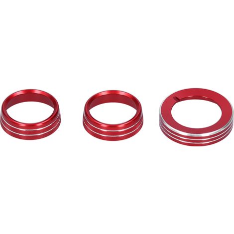 3 anneaux décoratifs pour boutons de climatisation et de phares, alliage d'aluminium, rouge, pour Ford Mustang 2015-2020 (1/5)
