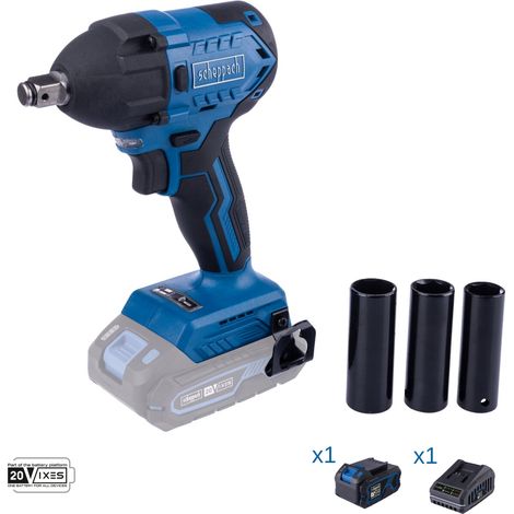 Llave de impacto 20v bateria 4.0Ah y cargador ixes Scheppach bc-iw350-x