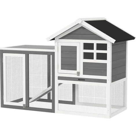 Cage à lapins et rongeurs Conigliera extérieur bois gris 120x60x60 cm
