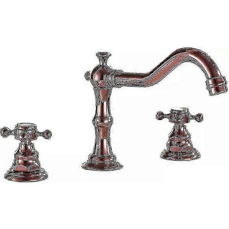 Robinet mitigeur de lavabo de luxe moderne en laiton de 8 pouces à 3 trous (1/5)