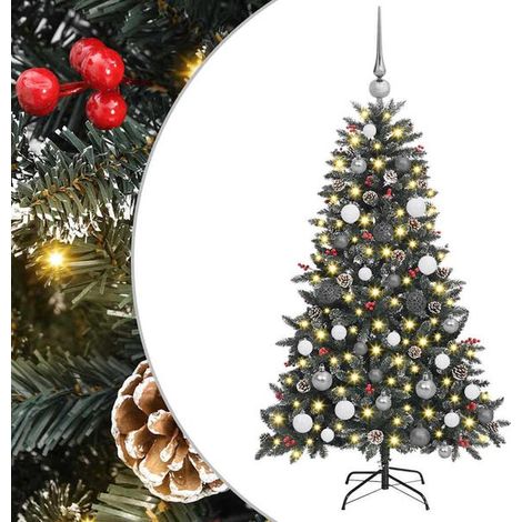 Sapin de Noël artificiel vert, 150 cm, en PVC, plastique et acier. (1/5)