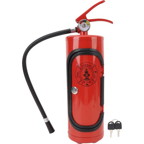 Support à vin extincteur [Sans Marque] Modèle décoratif Rangement fer rouge design unique compact pour bar intérieur (1/5)
