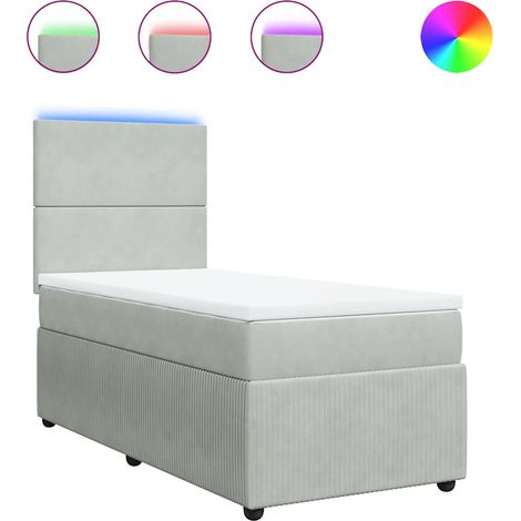 Maison Exclusive - Giroletto a Molle con Materasso Grigio Chiaro 100x200cm Velluto