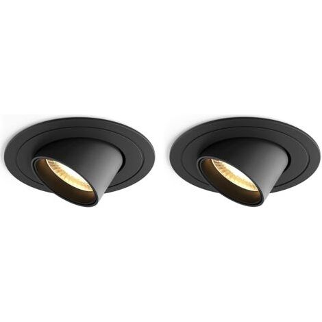 LED spot encastré 7W 3000K Spot led encastrable CRI 90+ Pas de scintillement Spot intérieur LED plafon,Angle de faisceau 24°,trou encastré Ø 75 mm,éclairage plafond, Applique de Plafond -2pcs (1/5)