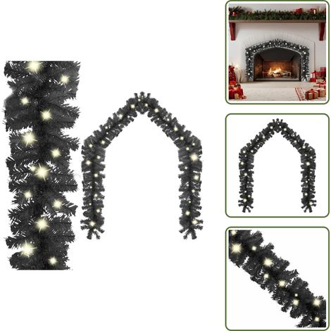 Guirlande de Noël avec lumières LED 20 m Noir - Guirlande De Noel - Guirlande Lumineuse - Decoration Noel - Luminaire Led - Ambiance Festive (1/5)
