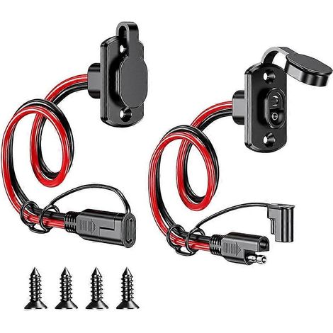 Lot de 2 faisceaux de connexion rapide SAE, adaptateur SAE 12 AWG mâle-femelle, rallonge de 30 cm (1 pi). (1/5)
