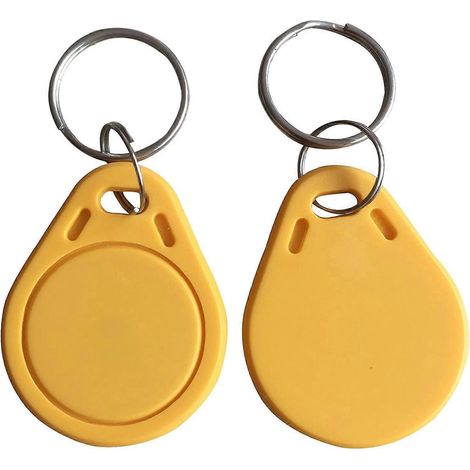 Porte-clés RFID jaunes 125 kHz, lot de 20, étiquettes programmables T5577 pour le contrôle d'accès (1/2)