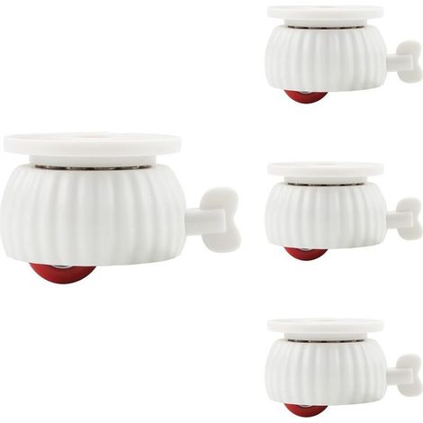 Lot de 4 roulettes auto adhésives pour meubles, boîtes de rangement, poulie universelle en acier inoxydable, petites roulettes pivotantes à 360° (1/5)